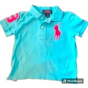 Polo by Ralph Lauren toddler Turquoise Polo big Pony in pink size 2T